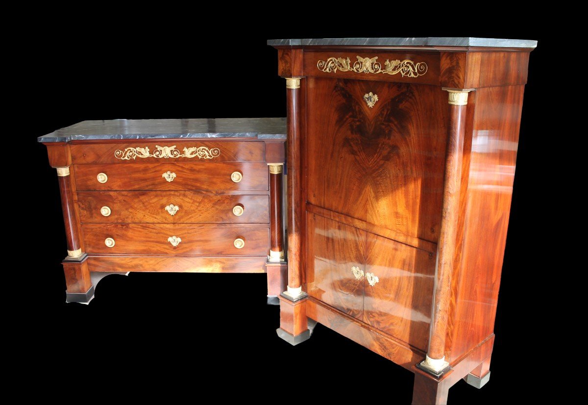 Empire Period Secretary And Chest Of Drawers